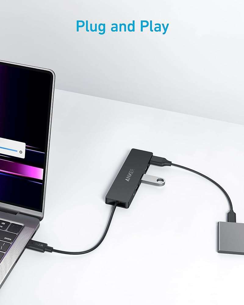Anker USB C Hub 4 Ports, Multiple USB 3.0 Hub with 5Gbps Data Transfer, Extender for Type C Port Laptop, PC, Desktop and More (0.7 ft USB-C Connector, Charging Not Supported) - Image 3