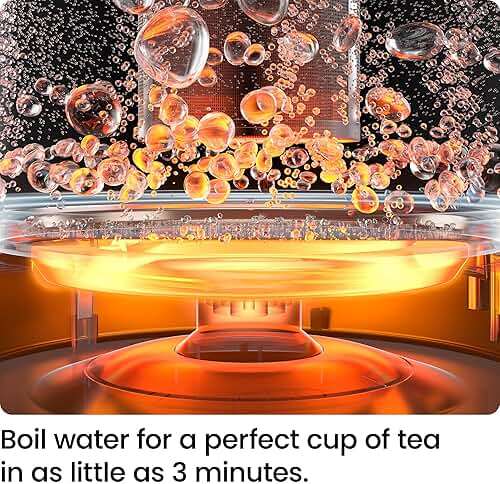 Chefman Electric Kettle with Tea Infuser, Compact 1L (4 Cups), 1500W, Removable Lid for Easy Cleaning, Boil-Dry Protection, Stainless Steel Filter, BPA Free, Auto Shut Off, Small Electric Tea Kettle - Image 4
