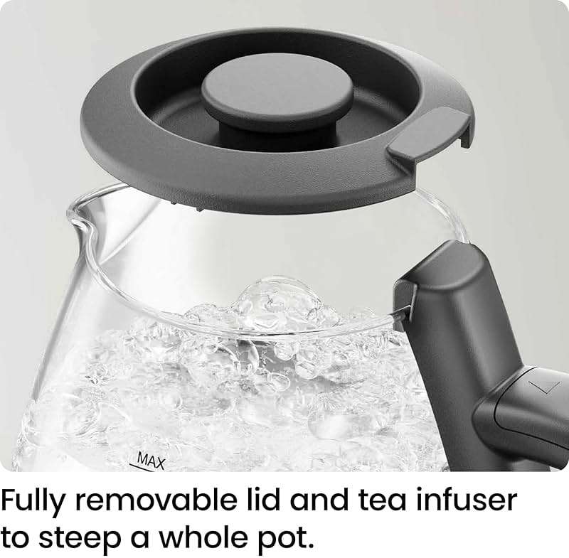 Chefman Electric Kettle with Tea Infuser, Compact 1L (4 Cups), 1500W, Removable Lid for Easy Cleaning, Boil-Dry Protection, Stainless Steel Filter, BPA Free, Auto Shut Off, Small Electric Tea Kettle - Image 6
