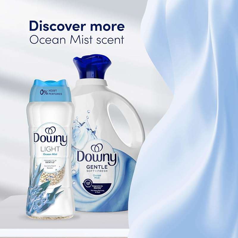 Downy Light Laundry Scent Booster Beads for Washer, Ocean Mist, 24 oz, with No Heavy Perfumes - Image 9