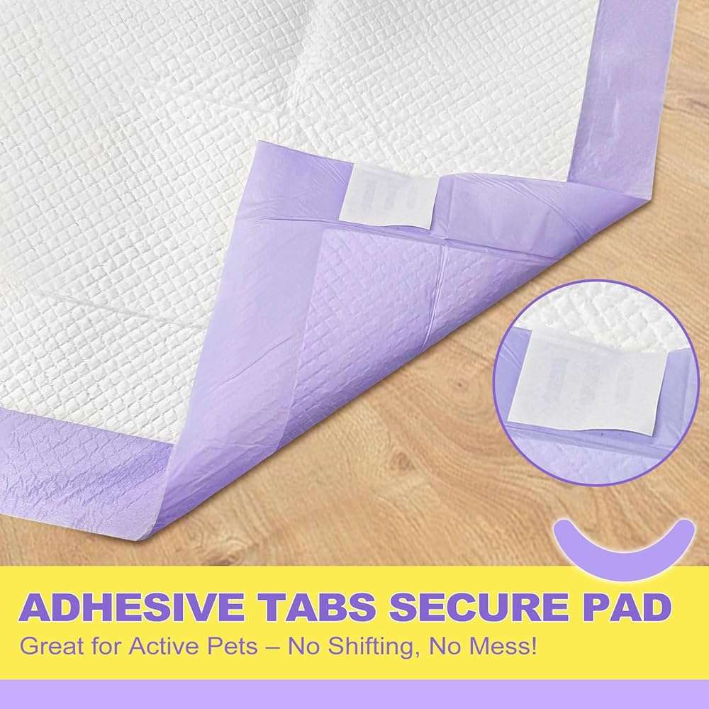 MIZOK Puppy Pads 28x34in Lavender Scented, Dog Pee Pads Extra Large Odor Eliminating Ultra Absorbent Up to 8 Cups, 6 Layers Leak-Proof & Quick-Dry Purple (40 Counts) - Image 5
