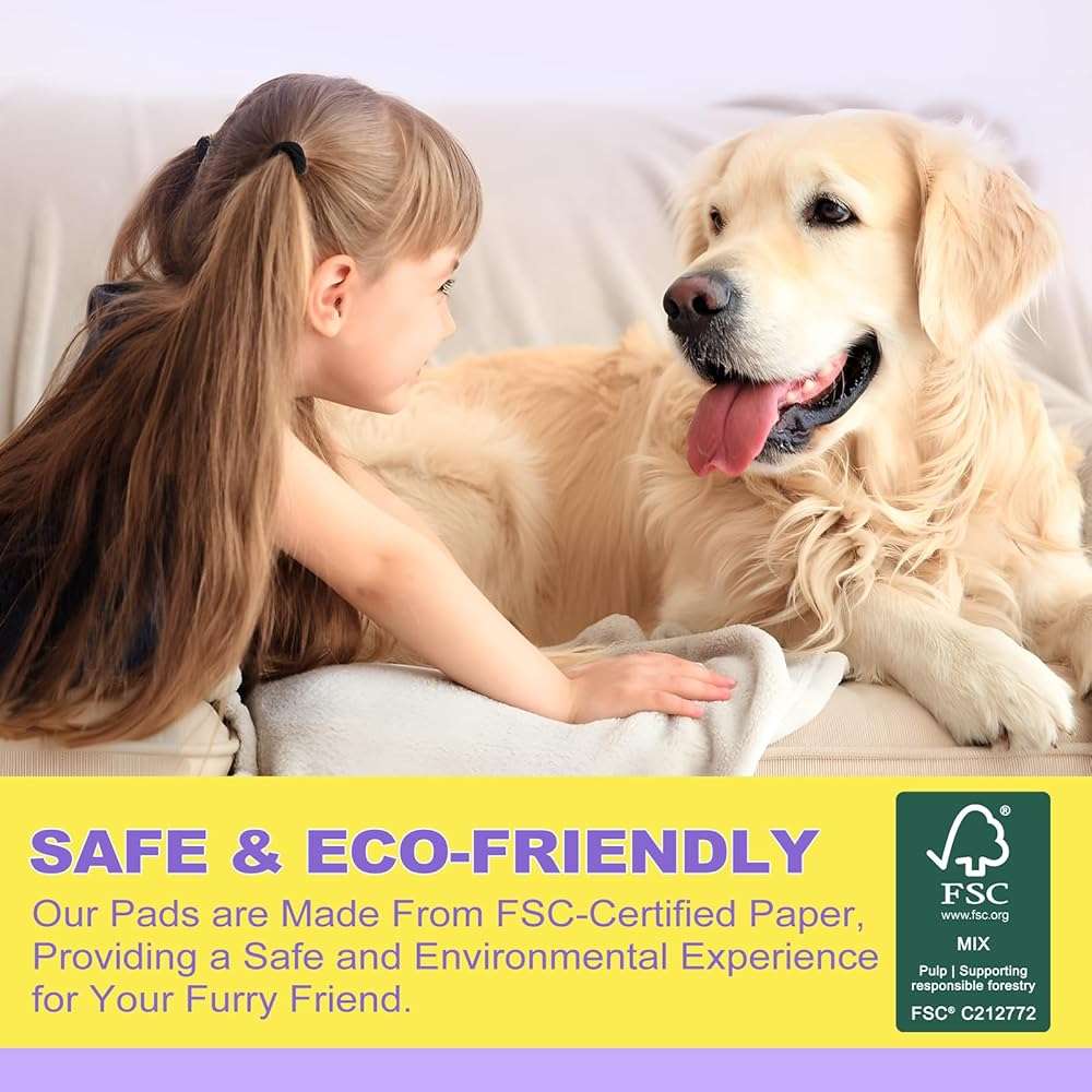 MIZOK Puppy Pads 28x34in Lavender Scented, Dog Pee Pads Extra Large Odor Eliminating Ultra Absorbent Up to 8 Cups, 6 Layers Leak-Proof & Quick-Dry Purple (40 Counts) - Image 9