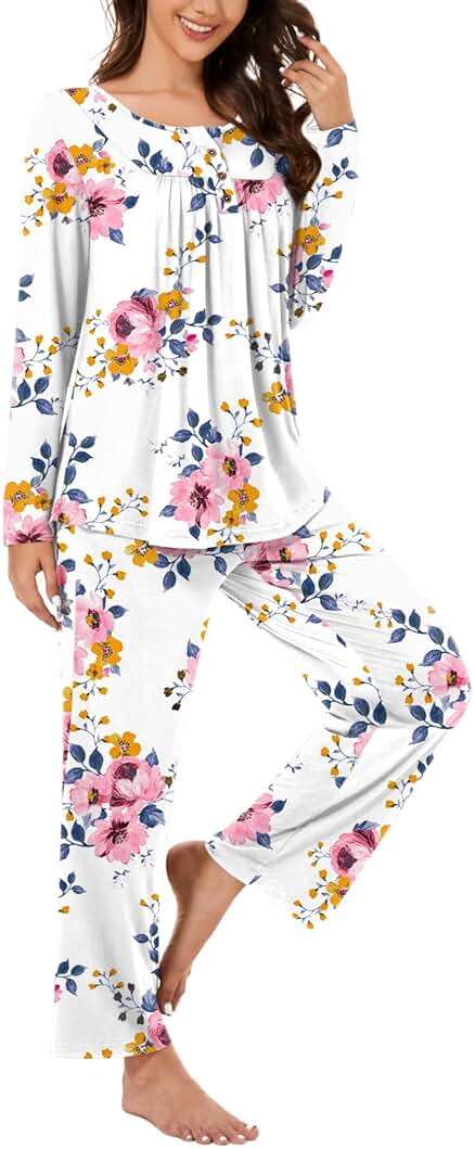 Bestbee Women's Pajama Set, 2 Piece Lounge Outfits Sleepwear Fall Long Sleeve Long Pant With Pockets Ladies Pjs - Image 2