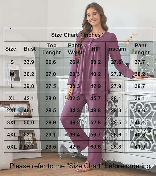 Bestbee Women's Pajama Set, 2 Piece Lounge Outfits Sleepwear Fall Long Sleeve Long Pant With Pockets Ladies Pjs - Image 6