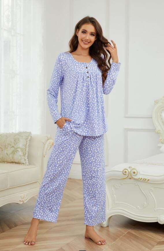 Bestbee Women's Pajama Set, 2 Piece Lounge Outfits Sleepwear Fall Long Sleeve Long Pant With Pockets Ladies Pjs - Image 7