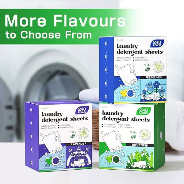 Soulink Laundry Detergent Sheets Unscented 240 Loads，Eco Friendly Detergent Sheets for Travel & Home - No Plastic Jug Liquidless Soap Strips, Plant-based, Hypoallergenic. Safe for Sensitive Skin - Image 6
