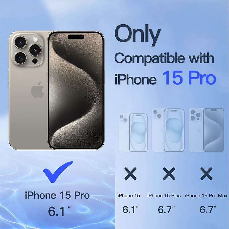 JETech Privacy Full Coverage Screen Protector for iPhone 15 Pro 6.1-Inch, Black Edge Anti-Spy Tempered Glass Film with Easy Installation Tool, Case-Friendly, 2-Pack - Image 3