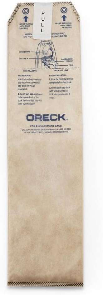 Oreck Vacuum Cleaner Bags for Discover Upright Vacs, Pack of 6, Tan, Hepa Filtration, Part # AK1LW6H, Oreck Odor Fighting Vacuum Bags - Image 1
