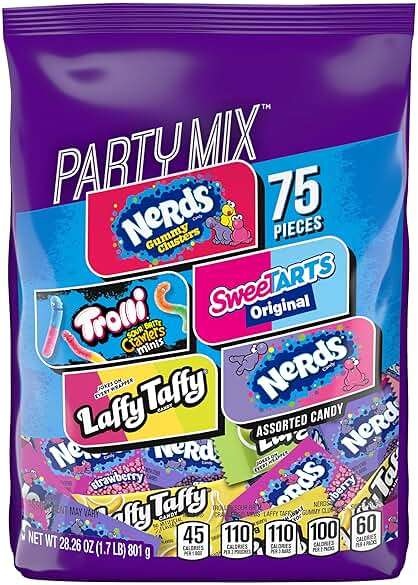 SweeTARTS Variety Party Mix, Individually Wrapped Assorted Candy, 28.6 Ounce (75 Count) - Image 1