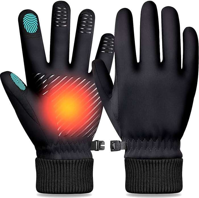 LOUXPERT Waterproof Winter Gloves with Cotton Layer and Soft Smooth Lining | Touchscreen Fingers for Easy Phone Use, Water Resistant Shell, Silicone Palm Grip, Comfortable Fit for Outdoor Sports - Image 1