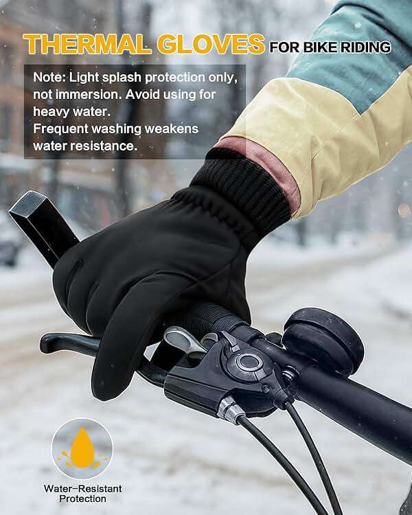 LOUXPERT Waterproof Winter Gloves with Cotton Layer and Soft Smooth Lining | Touchscreen Fingers for Easy Phone Use, Water Resistant Shell, Silicone Palm Grip, Comfortable Fit for Outdoor Sports - Image 3