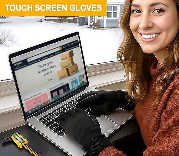 LOUXPERT Waterproof Winter Gloves with Cotton Layer and Soft Smooth Lining | Touchscreen Fingers for Easy Phone Use, Water Resistant Shell, Silicone Palm Grip, Comfortable Fit for Outdoor Sports - Image 8