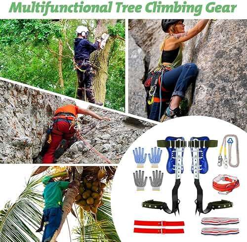 Homaisson Tree Climbing Spikes Set, Adjustable Tree Climbing Spikes, Portable Tree Climbing Gears with Safety Belt, Climbing Tool for Hunting Observation, Fruit Picking - Image 7