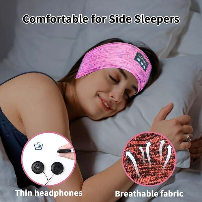 SANNWEEN Wireless Sleep Headphones for Women - Bluetooth Headband for Side Sleepers with Adjustable Headband (Rose Red) - Image 7