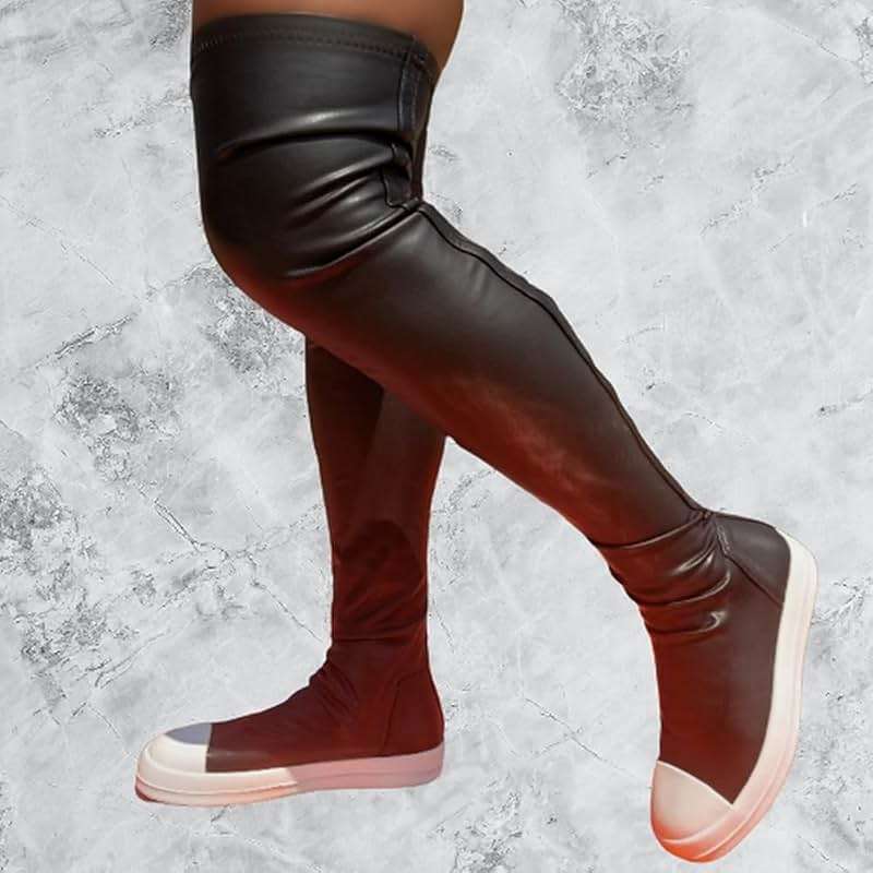 Liliana Women Thigh High Boots Flat Over The Knee Round Toe Tall Boots WANNABE-1 - Image 5