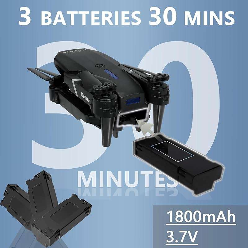 FLYVISTA Mini Drone with Camera for Adults Kids, 1080P WiFi FPV Camera Drone with 3 Batteries, One-Click Take Off/Landing, Altitude Hold, Headless Mode, 360° Flips, 3-Gear Speeds, Emergency Stop, Carrying Case, Toys Gifts for Kids and Adults Beginner - Image 2