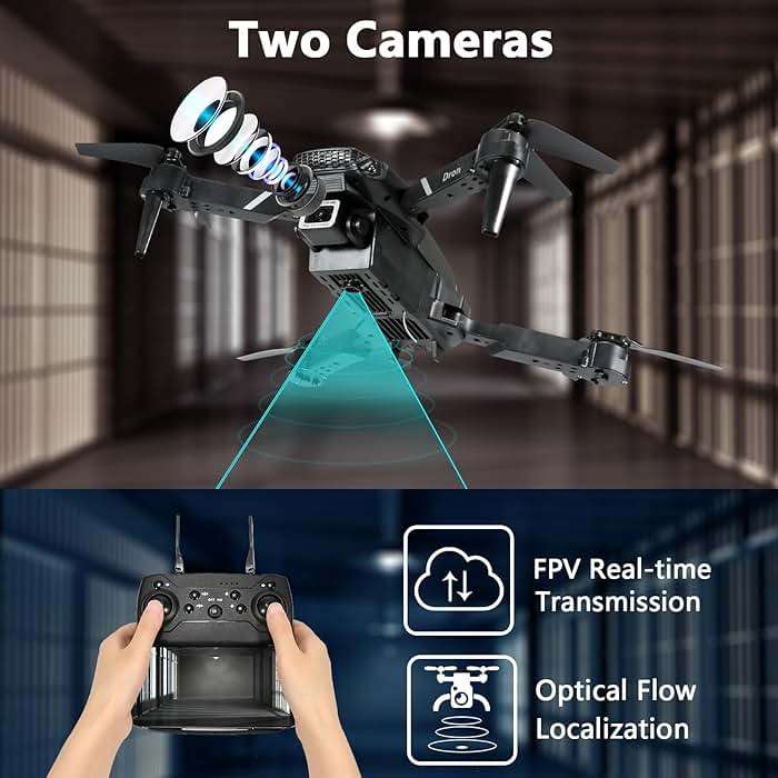 FLYVISTA Mini Drone with Camera for Adults Kids, 1080P WiFi FPV Camera Drone with 3 Batteries, One-Click Take Off/Landing, Altitude Hold, Headless Mode, 360° Flips, 3-Gear Speeds, Emergency Stop, Carrying Case, Toys Gifts for Kids and Adults Beginner - Image 3