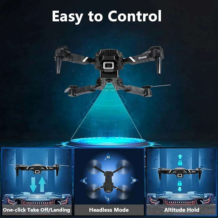 FLYVISTA Mini Drone with Camera for Adults Kids, 1080P WiFi FPV Camera Drone with 3 Batteries, One-Click Take Off/Landing, Altitude Hold, Headless Mode, 360° Flips, 3-Gear Speeds, Emergency Stop, Carrying Case, Toys Gifts for Kids and Adults Beginner - Image 4