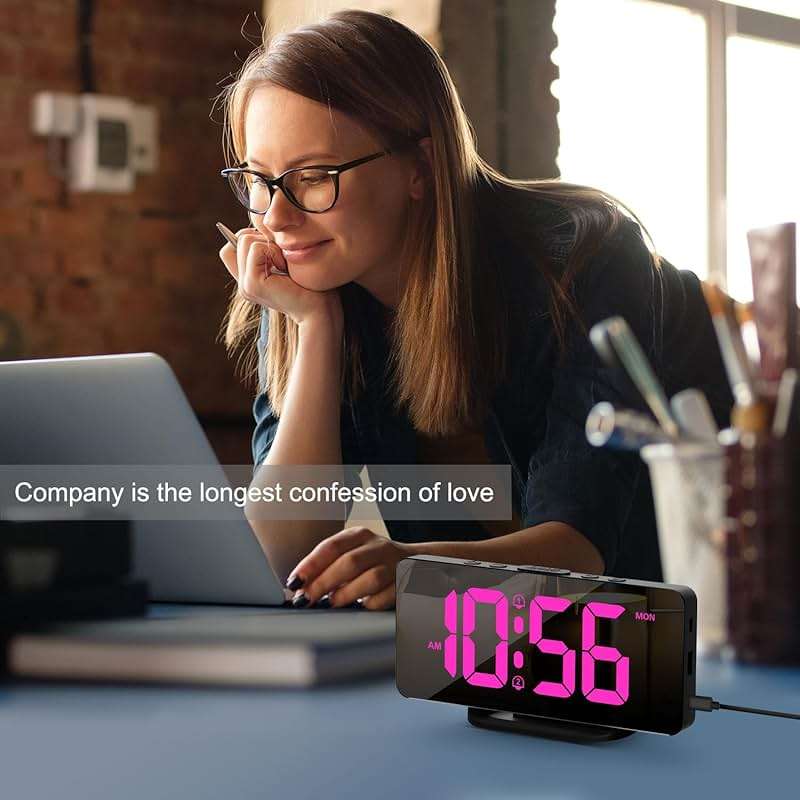Digital Alarm Clock, Large LED Digital Clock for Bedrooms with 10 Color Changing Night Light, Adjustable Brightness, USB Charging Port, Bedside and Desk Clock for Living Room Office Decor (Black) - Image 7
