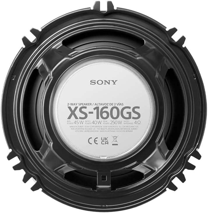Sony XS-160GS 6.5" 2-Way Coaxial Speaker - Pair - 4ohm - 45 Watts RMS/250 Watts Max - Image 3