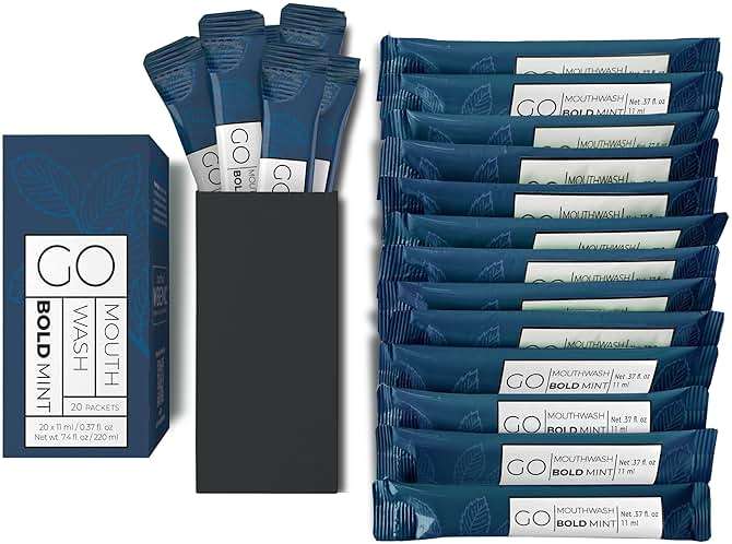 BOLD Mint GO Travel Size Mouthwash Packets BOLD Mint – Individual Mini Mouthwash for Fresh Breath - Smart Packet Design to reduce travel bottle waste -BOLD Mint Flavored Portable Travel Mouthwash Bulk - Image 1