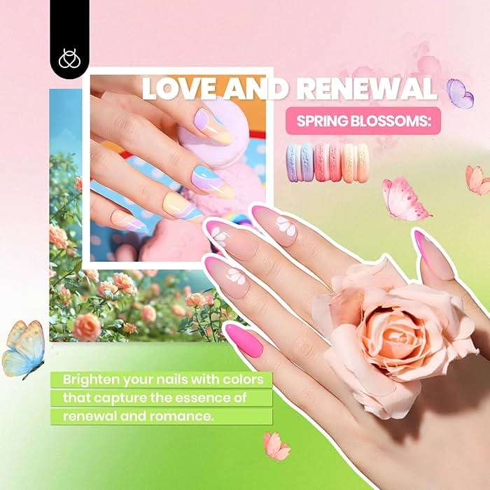 Beetles Gel Nail Polish Kit with U V Light - 68 Pcs 35 Colors Pink Glitter Nude Gel Polish Set Vivid Seasons with Base Matte&Glossy Top Coat Home DIY Nail Stuff Art Set Gifts for Women Teens Girls - Image 3