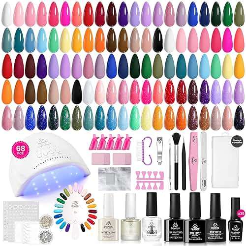 Beetles Gel Nail Polish Kit with U V Light, 68 Pcs Gel Nail Kit 35 Colors Emotional Spectrum with Base Matte&Glossy Top Coat Soak Off Nails Supplies Manicure Set Home Salon Gifts for Women - Image 2