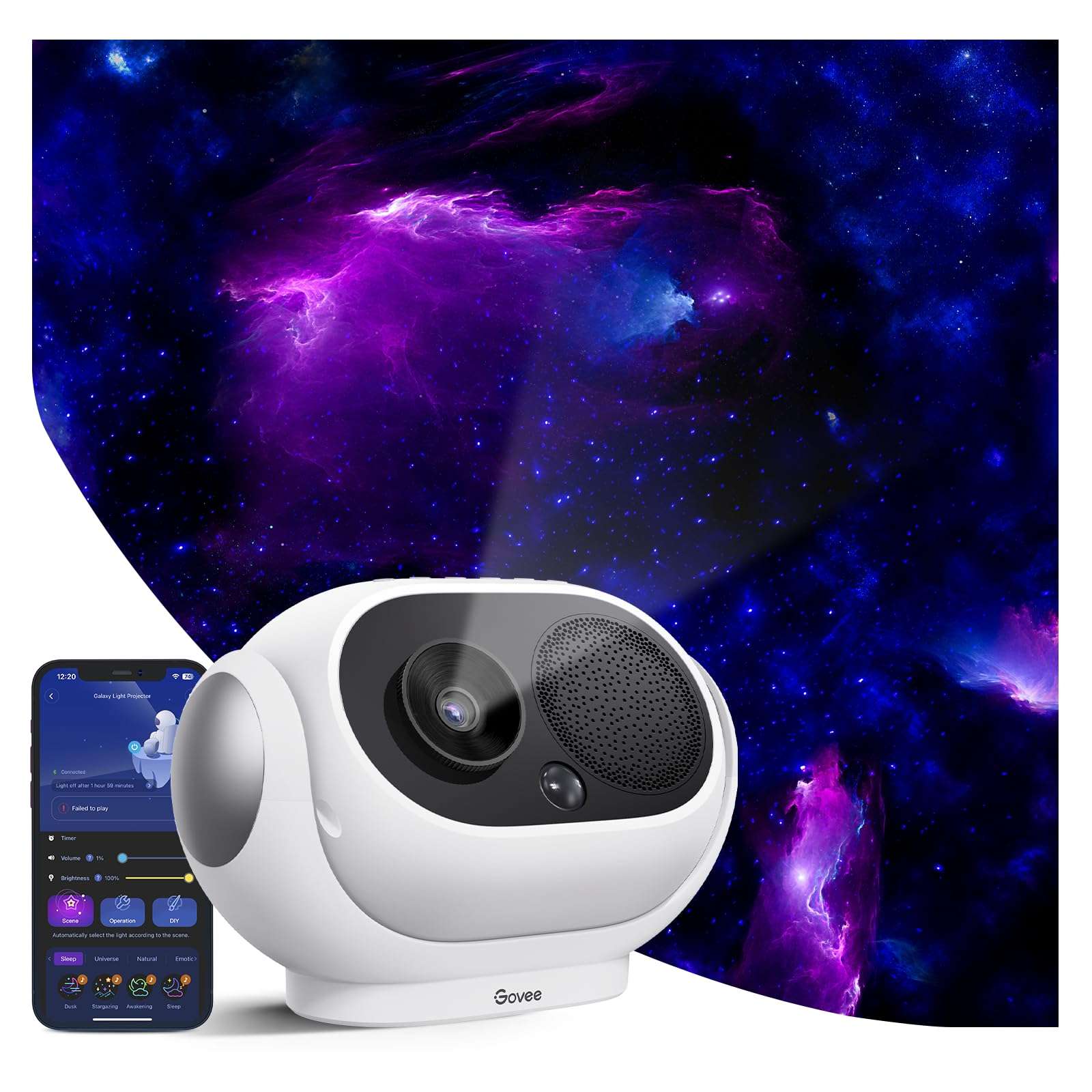 Govee Star Projector, Star Light with 8 Replaceable Discs, 38 Scene Modes, Bluetooth Speaker and 21 White Noises, Relaxing Light for Bedroom, Ceiling - Image 1