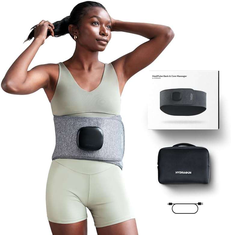 HYDRAGUN HeatPulse Back & Core Massager for Back, Menstrual, and Abdominal Pain Relief with Vibration and Heat Therapy… - Image 1