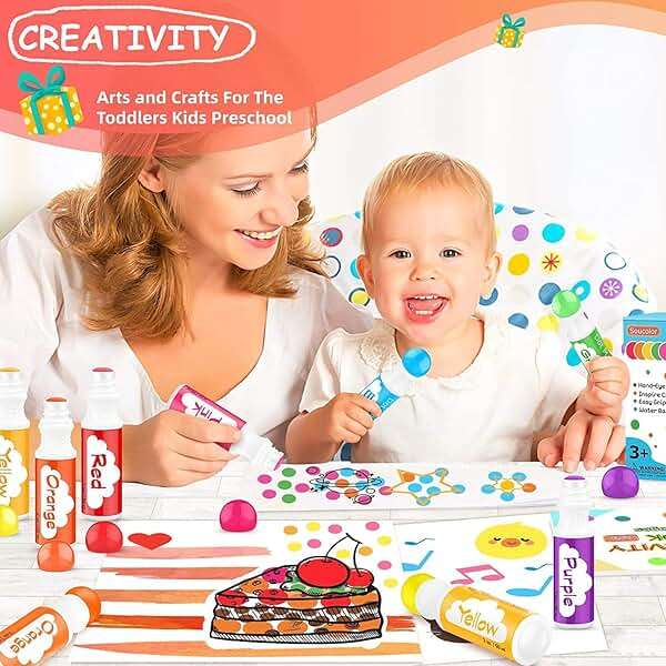Dot Markers for Toddlers Kids Preschool, Bingo Daubers Washable Art Markers 8 Colors, Toddlers Arts and Crafts Supplies, Kids Painting Drawing Coloring Supplies, Dot Paint Craft Kit Preschool Learning - Image 2