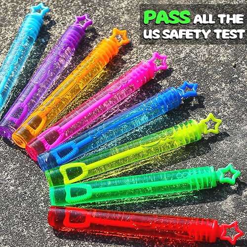 32 Pcs 8 Colors Neon Bubbles Party Favors For Kids, Mini Star Bubble Wand Bulk In Gift Box as Goody Bags Stuffer, Classroom Giveaways, Carnival Prizes Toy, Birthday Treats, Party Supplies For Toddlers - Image 6