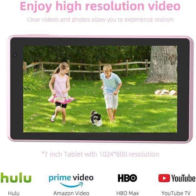 IWEGGO Android 14 Tablet with Case, 7 Inch 8GB RAM+32GB ROM/ 1TB Expandable Computer, 5MP Camera Tablets, 1.6Ghz Quad-core Processor, 3000mAH Battery Tablet PC, 5G WiFi, Games 7'' Android Laptop Pink - Image 8