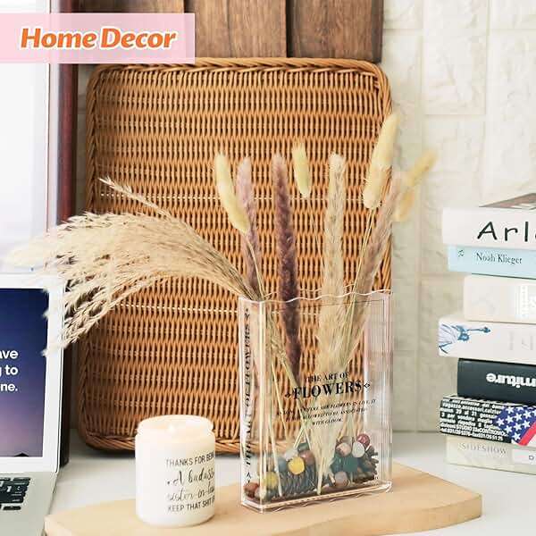 Book-Shaped Vase for Flowers, Book Lovers Gifts, Aesthetic Room Decor Cute Flowers Vases & Must-Have for Home, Bookshelf, Bedroom & Office Decor for Women & Teacher Gift - Like Mothers Day (Clear) - Image 5