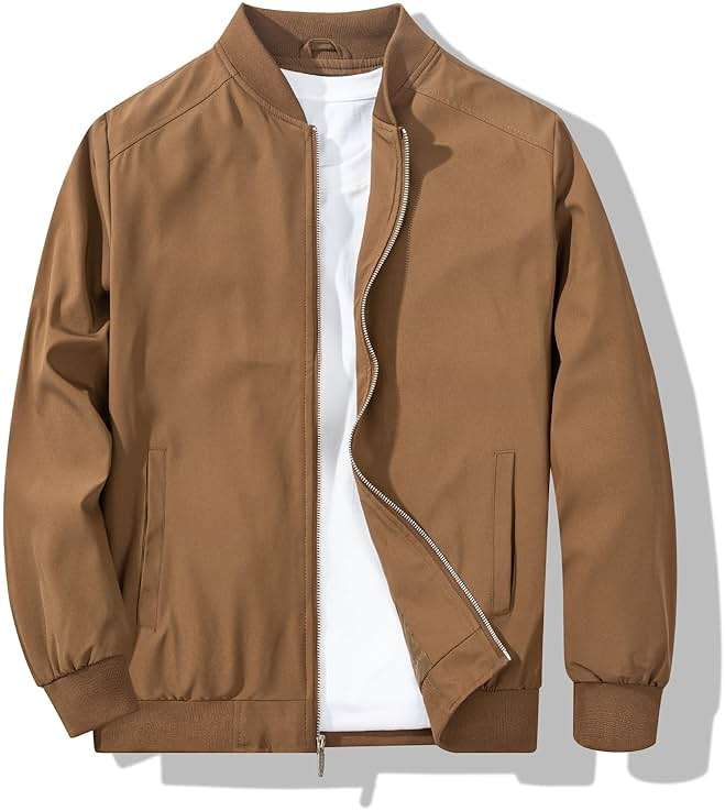 XiaoYouYu Men's Bomber Jacket Fashion Stylish Lightweight Windbreaker Spring Fall Casual Jackets for Men - Image 1