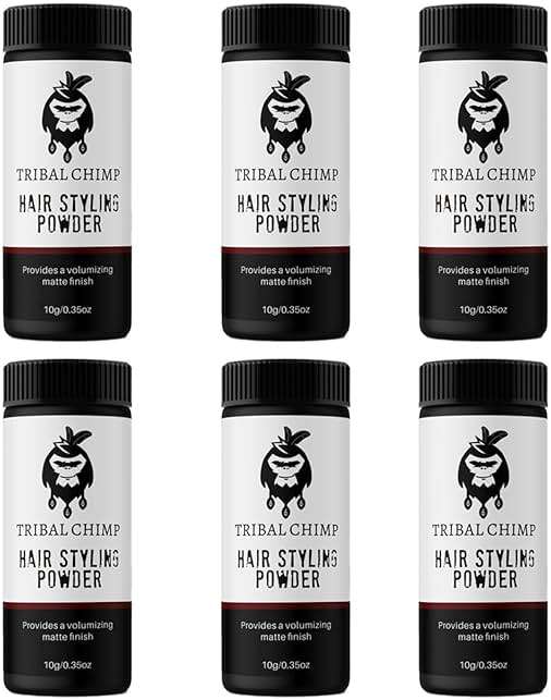 Tribal Chimp Hair Styling Powder, All-day Invisible Hold Hair Volumizer and Texture Powder for Men and Women, Styling Powder with Matte Finish - 6-Piece Set, 10g - Image 1