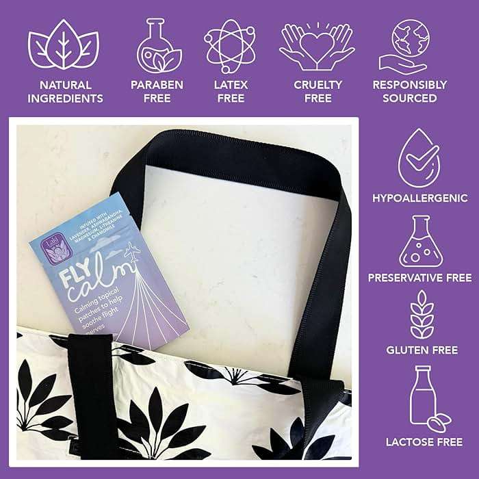 Laki Naturals Fly Calm Patch (1 Count, Pack of 8) - Relax Nerves, Support Stress - Natural Ingredients to Support Airplane Stress - Calm Your Fear of Flying Naturally - Image 4