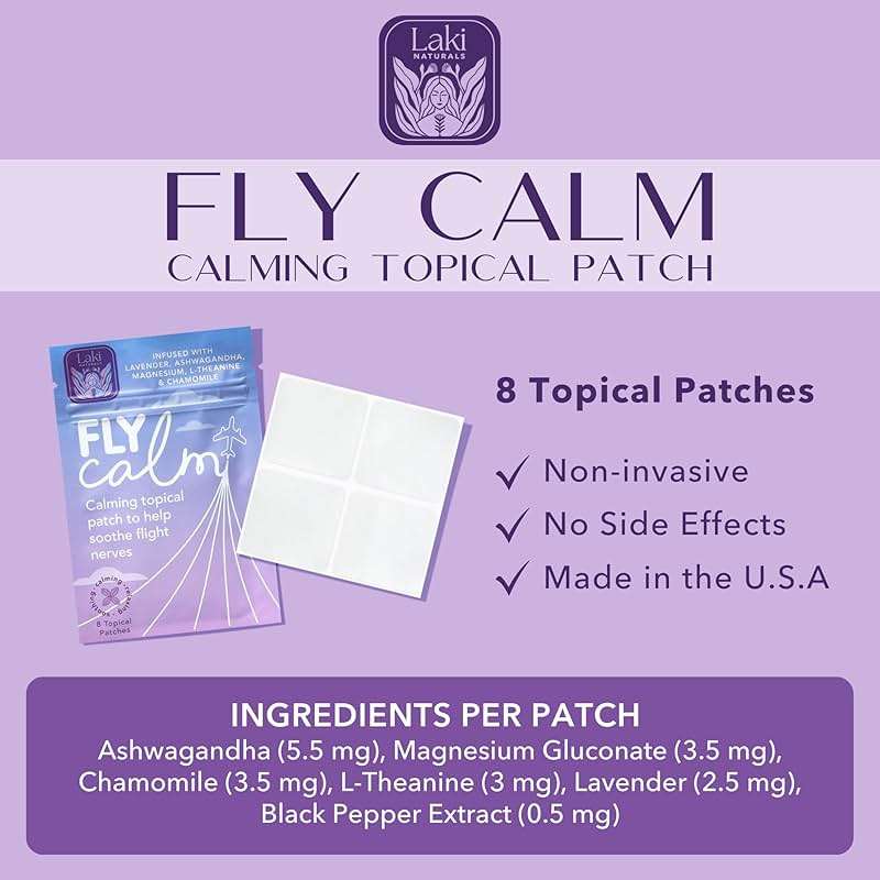 Laki Naturals Fly Calm Patch (1 Count, Pack of 8) - Relax Nerves, Support Stress - Natural Ingredients to Support Airplane Stress - Calm Your Fear of Flying Naturally - Image 6