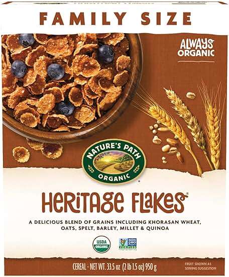 Nature's Path Organic Heritage Flakes® Cereal, 33.5 oz (Pack of 4), Ancient Grains, 23g Whole Grains, Non-GMO - Image 1