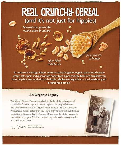 Nature's Path Organic Heritage Flakes® Cereal, 33.5 oz (Pack of 4), Ancient Grains, 23g Whole Grains, Non-GMO - Image 6