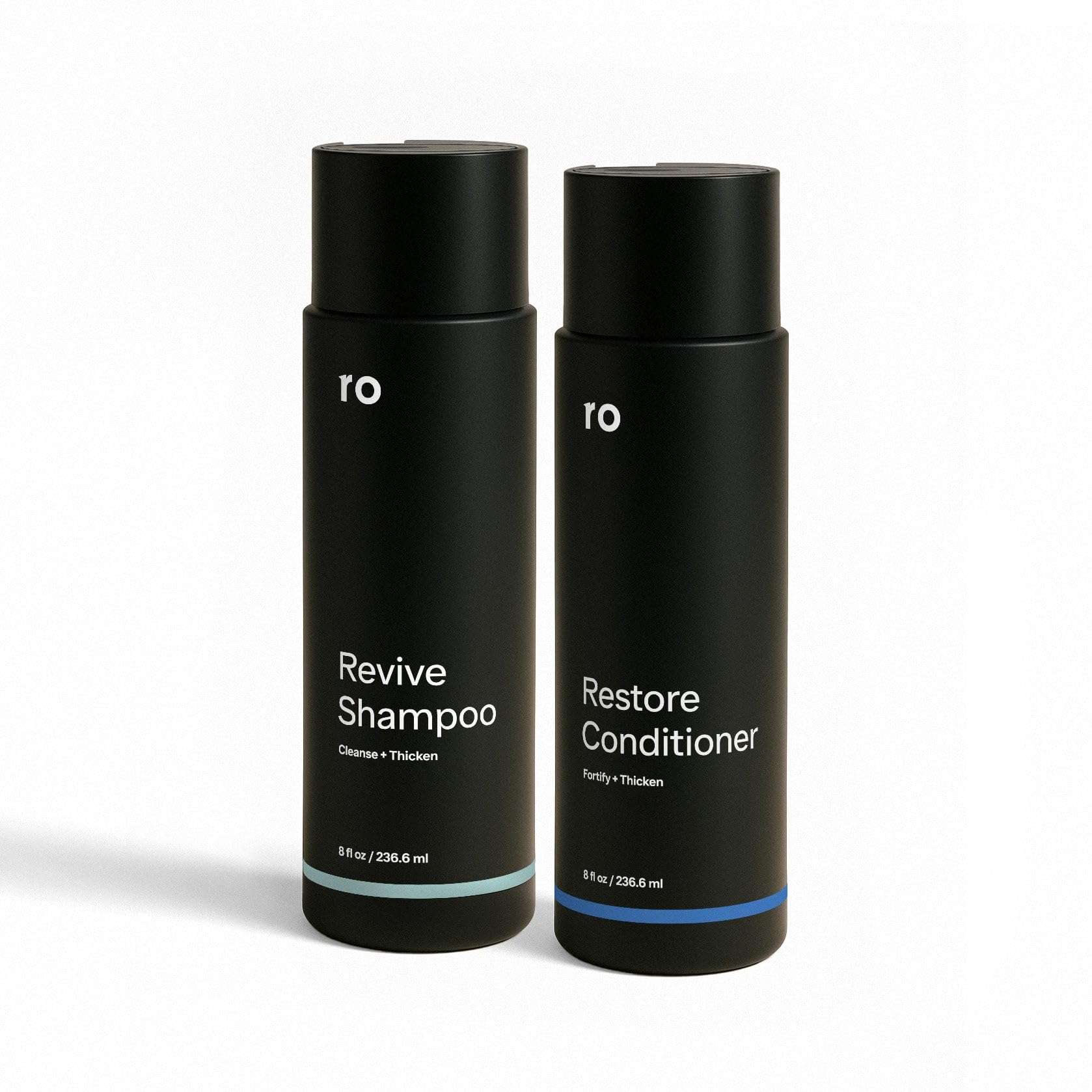 Ro Men's Revive Shampoo & Restore Conditioner Duo | Exfoliates, Clarifies, Fortifies & Moisturizes for Thicker Looking Hair, Made Without Sulfates, Parabens, or Phthalates | 8 fl oz (Pack of 2) - Image 1