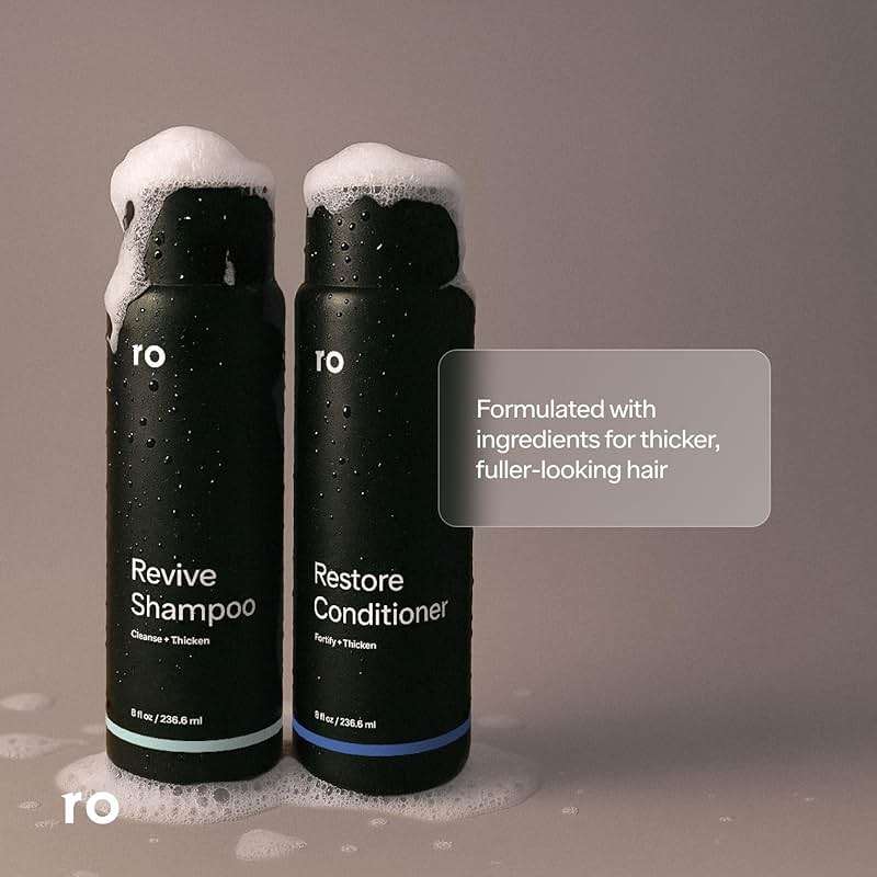 Ro Men's Revive Shampoo & Restore Conditioner Duo | Exfoliates, Clarifies, Fortifies & Moisturizes for Thicker Looking Hair, Made Without Sulfates, Parabens, or Phthalates | 8 fl oz (Pack of 2) - Image 2