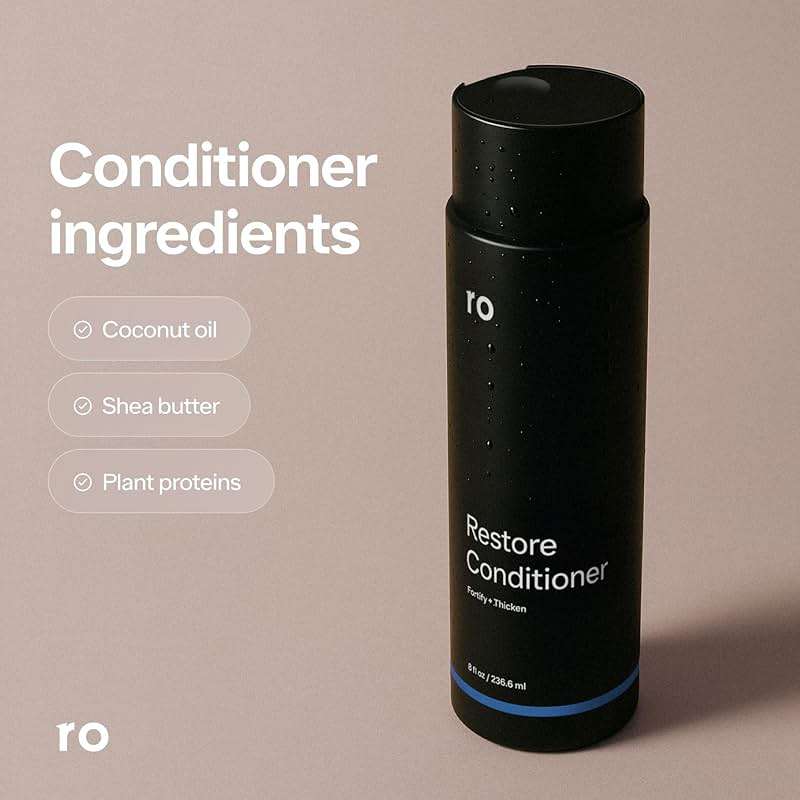 Ro Men's Revive Shampoo & Restore Conditioner Duo | Exfoliates, Clarifies, Fortifies & Moisturizes for Thicker Looking Hair, Made Without Sulfates, Parabens, or Phthalates | 8 fl oz (Pack of 2) - Image 4