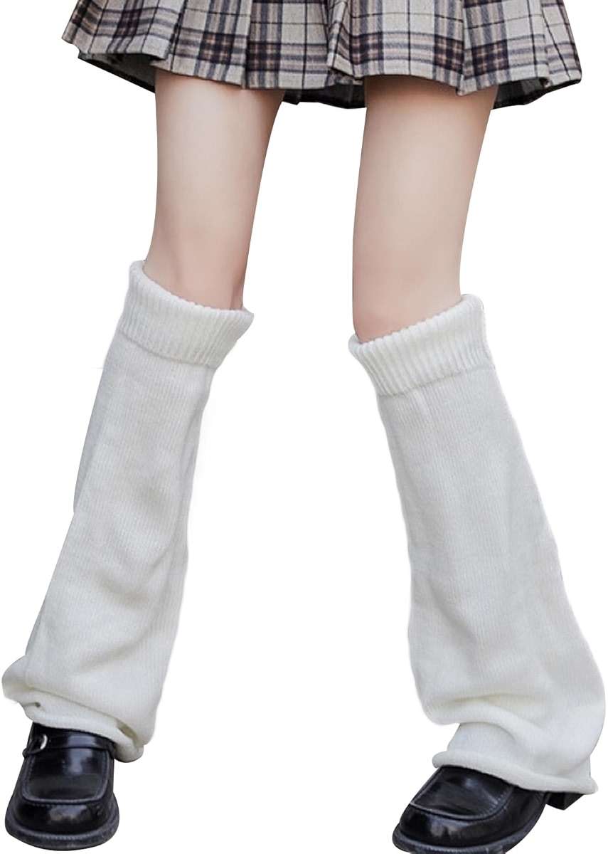 American Trends Leg Warmers Y2k Kawaii Black White Cute Leg Warmers Y2k Goth accessories for Women Girls 80s Party Sports - Image 1
