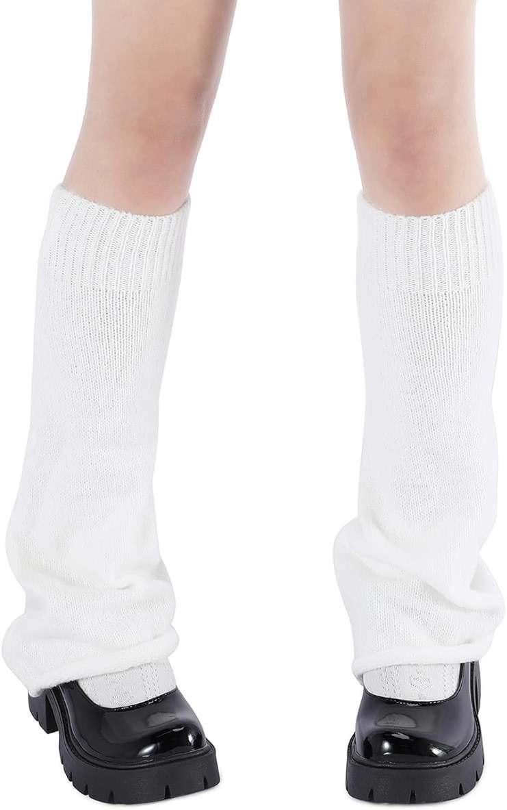 American Trends Leg Warmers Y2k Kawaii Black White Cute Leg Warmers Y2k Goth accessories for Women Girls 80s Party Sports - Image 2
