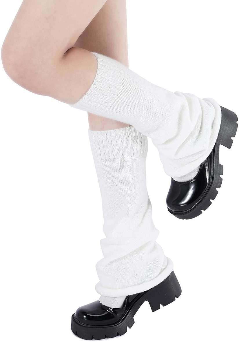 American Trends Leg Warmers Y2k Kawaii Black White Cute Leg Warmers Y2k Goth accessories for Women Girls 80s Party Sports - Image 3