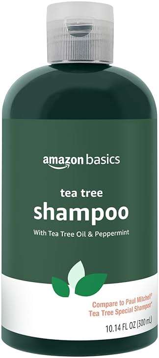 Amazon Basics Tea Tree Oil Shampoo for Hair, with Peppermint, 10.14 fl oz, Pack of 1 - Image 1