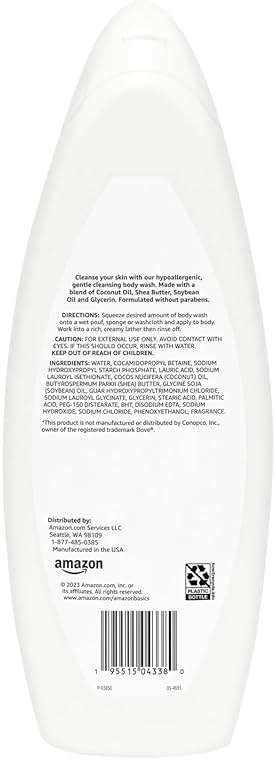 Amazon Basics Hypoallergenic Body Wash for Sensitive Skin, Creamy Lather, Paraben Free, 22 fl oz (1-Pack) - Image 2