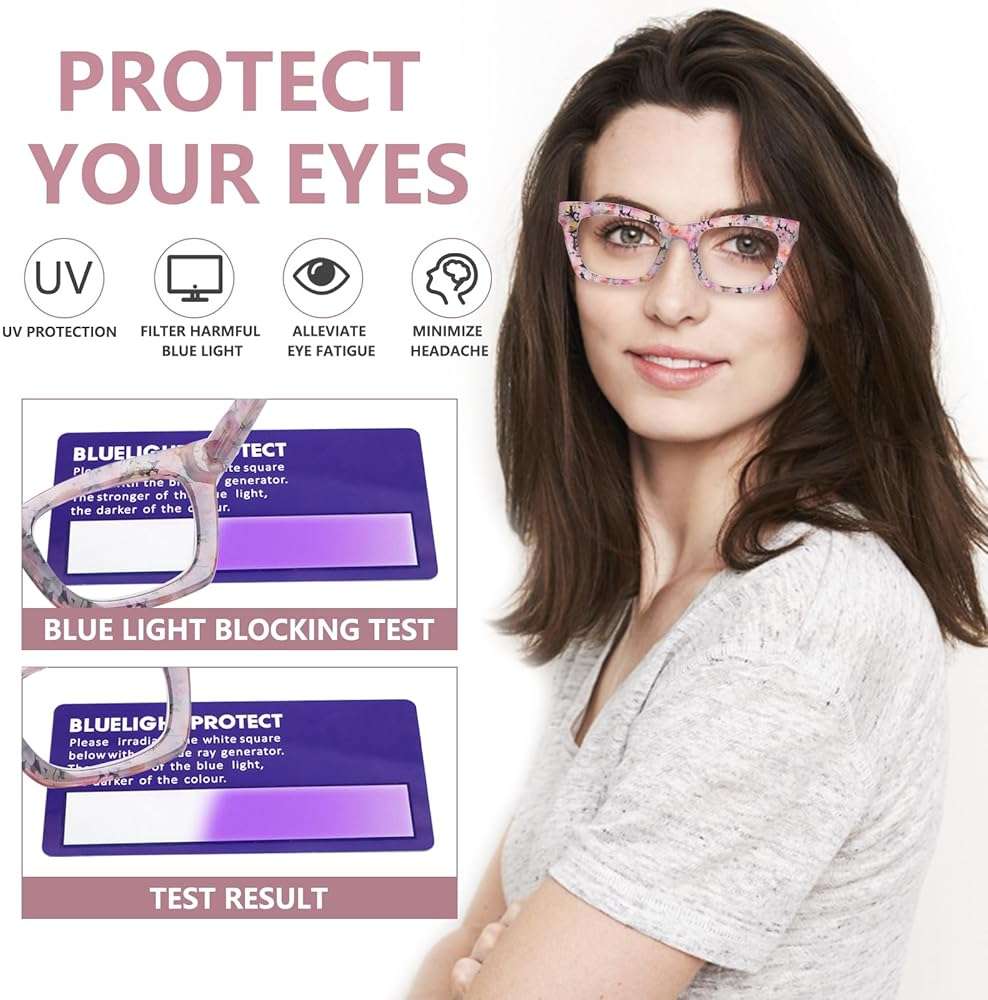 SIGVAN 6 Pack Reading Glasses Blue Light Blocking Square Computer Spring Hinge Readers for Women - Image 5