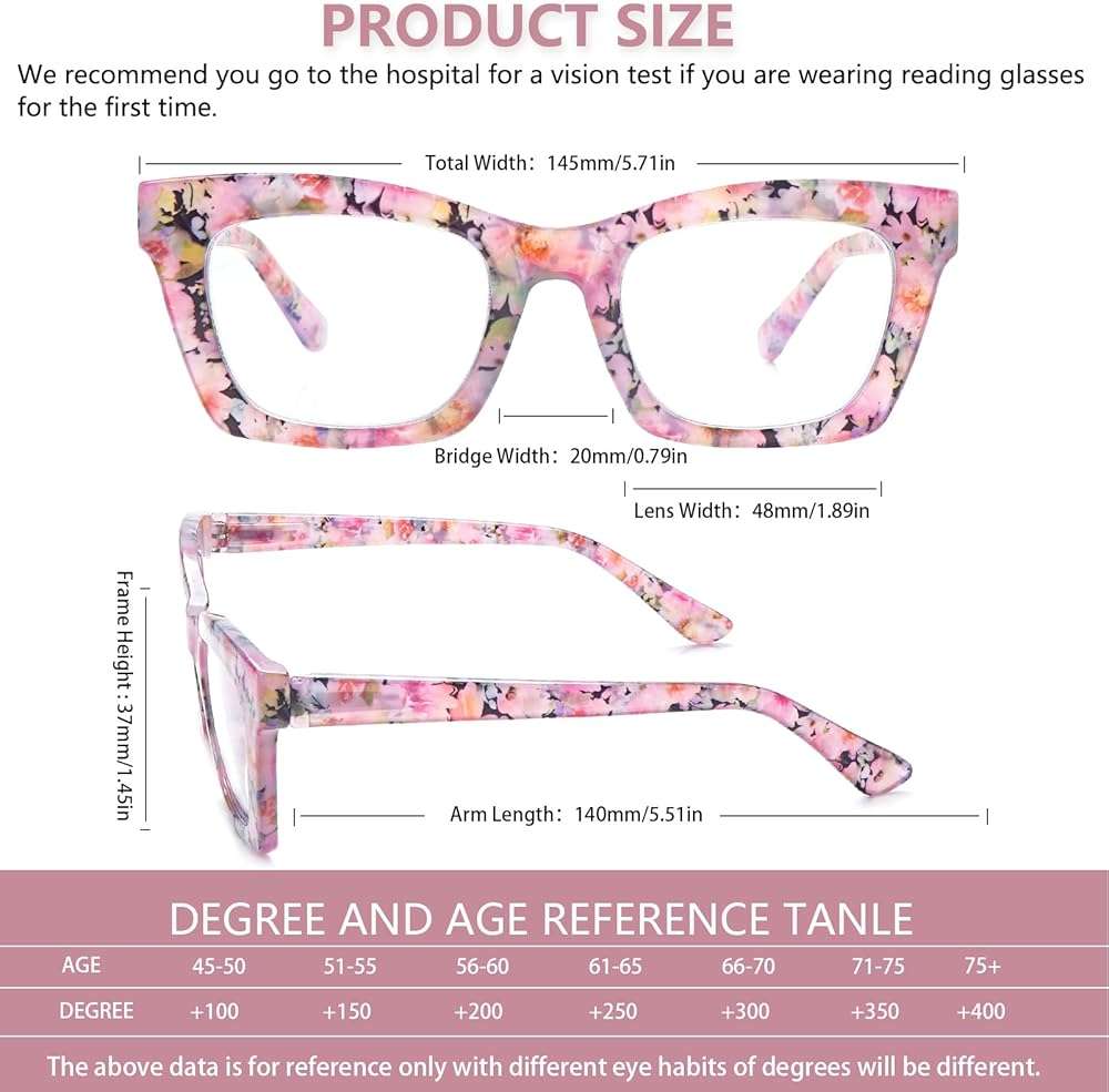 SIGVAN 6 Pack Reading Glasses Blue Light Blocking Square Computer Spring Hinge Readers for Women - Image 6