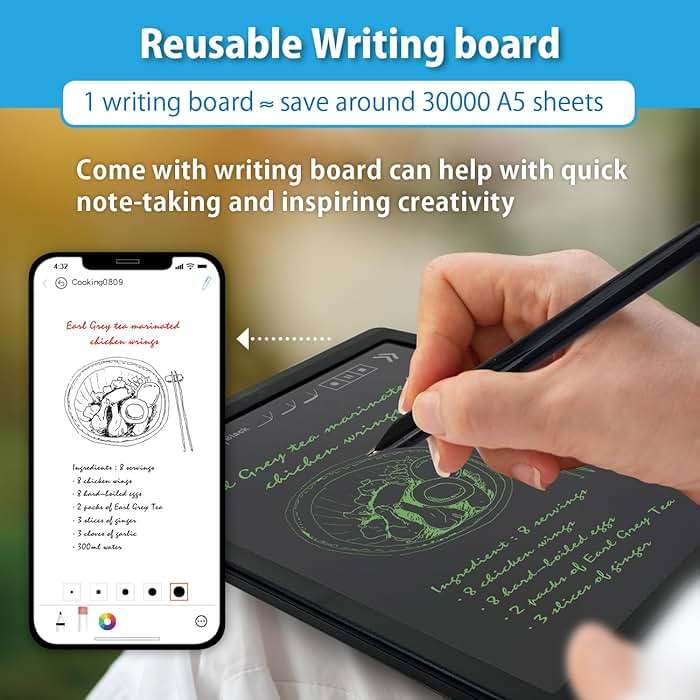 Ophayapen Smart Sync Pen for Note Taking with Notebook and Writing Board,Real-time Sync for Digitizing,Convert to Text,Storing,Sharing Paper Notes via APP on Smartphone & iPad (Android and iOS) - Image 5